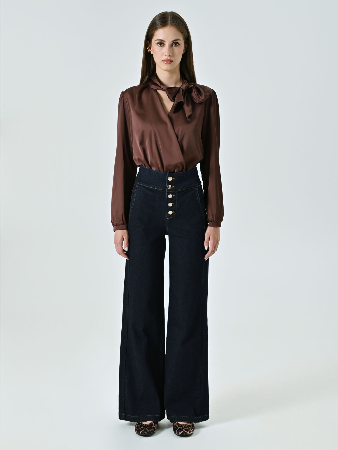 Rinascimento pantaloni wide leg a vita alta inverno 2025 2026