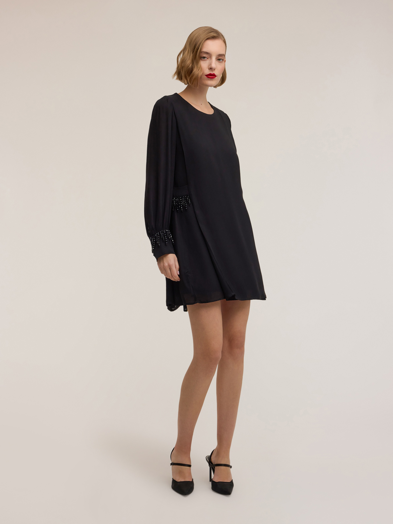 Minidress in chiffon nero MOTIVI Natale e Capodanno 2025 2026