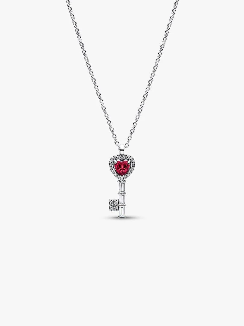 SilberDream Ciondolo A Forma Di Chiave Cuore Rosa In Argento Sterling 925 - Per Collane E Bracciali, FC874A