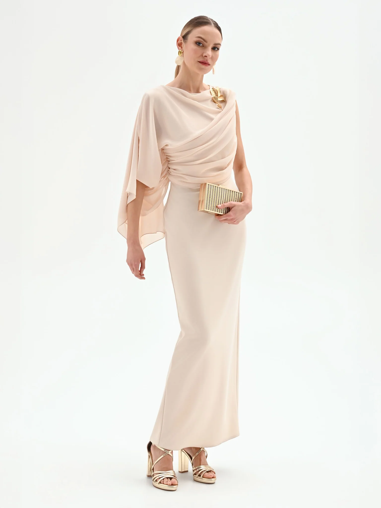 Elegante abito lungo da cerimonia e da sera Rinascimento primavera 2026