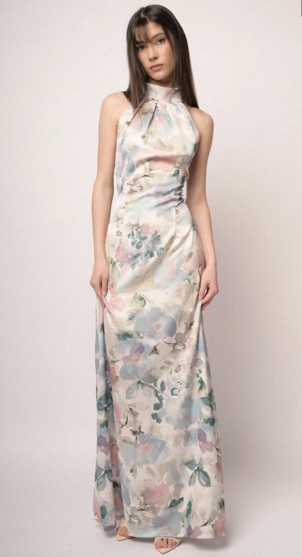 Abito lungo in raso Nuna Lie da cerimonia estiva 2026 Abito lungo in raso Nuna Lie da cerimonia estiva 2026