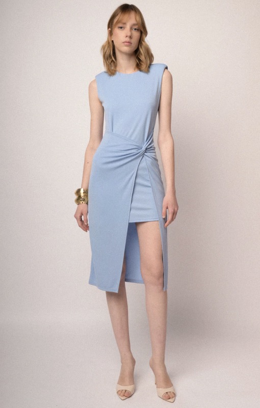 Tubino elegante azzurro primavera estate 2026 Tubino elegante azzurro primavera estate 2026