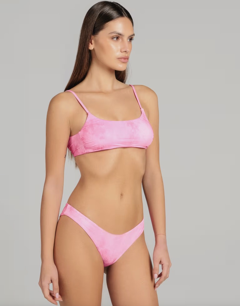 Bikini rosa con top a canotta e brasiliana a V Decathlon Bikini rosa con top a canotta e brasiliana a V Decathlon