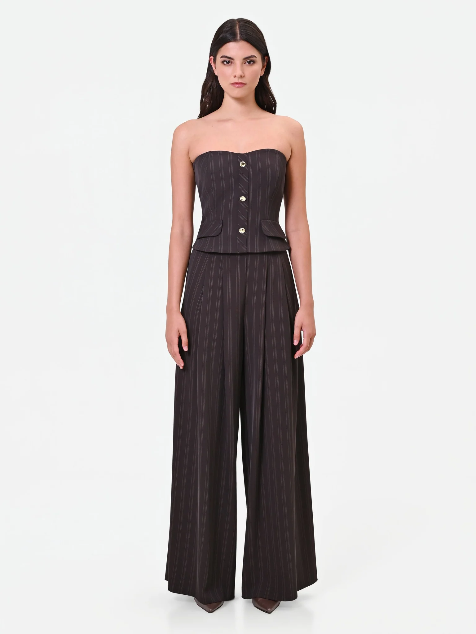 Top bustier e pantalone palazzo Rinascimento