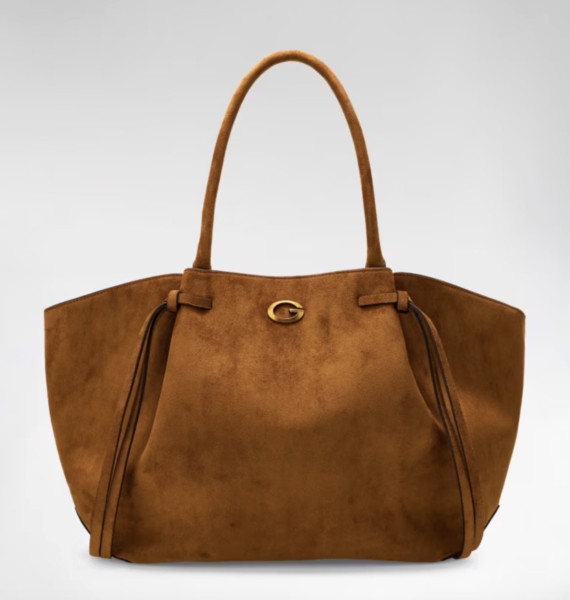 Borsa Tote GUESS Allegra in camoscio marrone