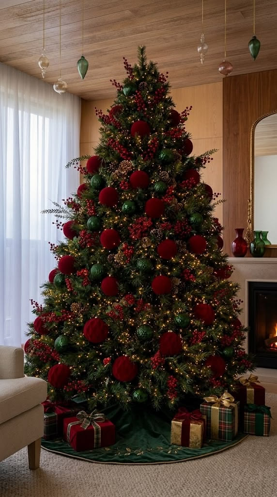 Natale 2026 Albero bordeaux e verde smeraldo Natale 2026 Albero bordeaux e verde smeraldo